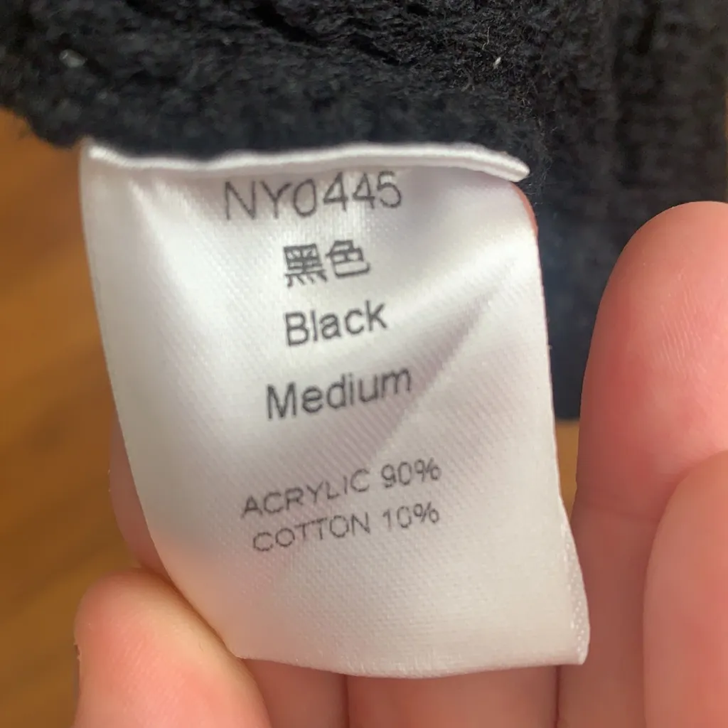 Black Slouchy Knit Cardigan Medium - Image 2