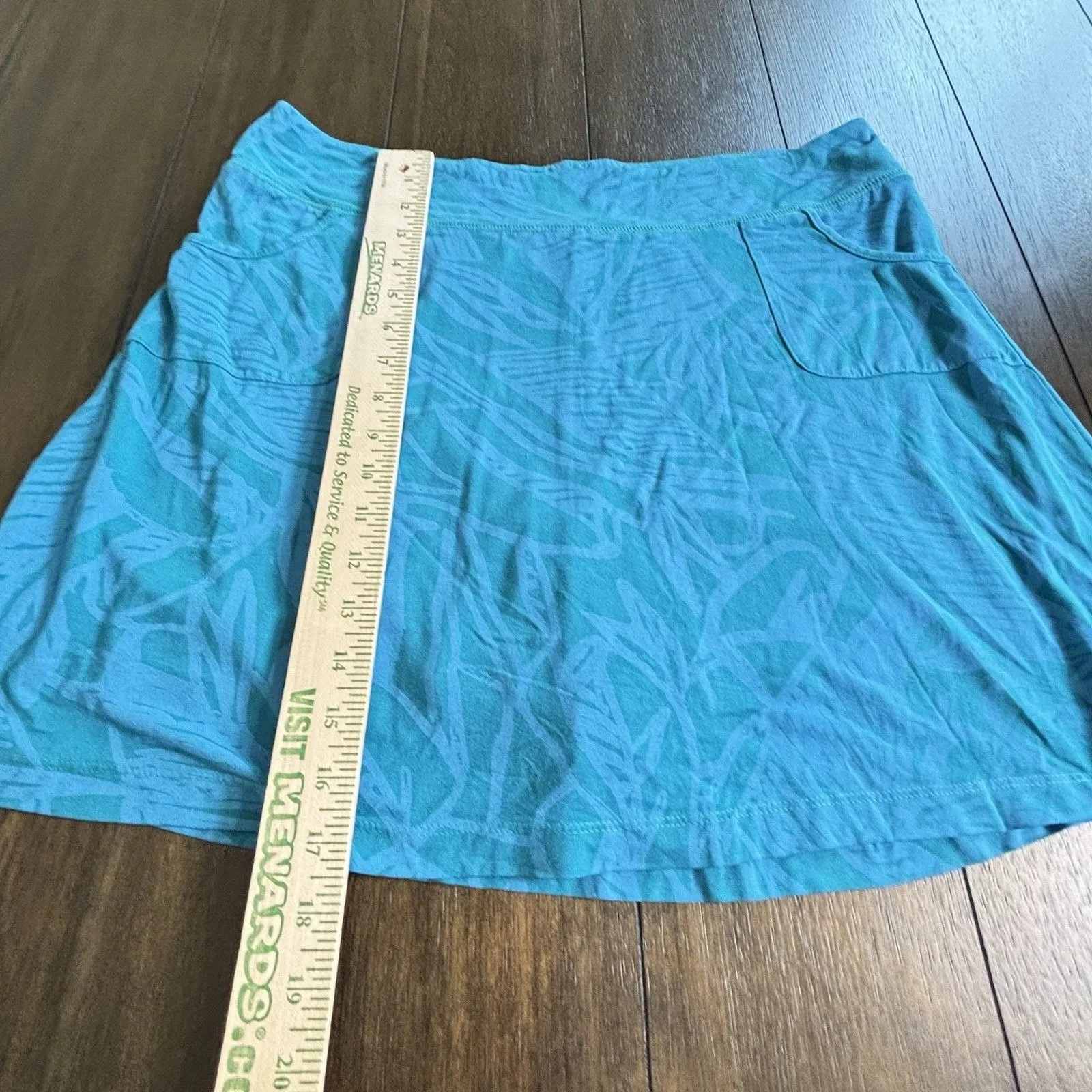 Fresh Produce XL Teal Print Rayon Stretch City Skort Made in USA! - Image 3