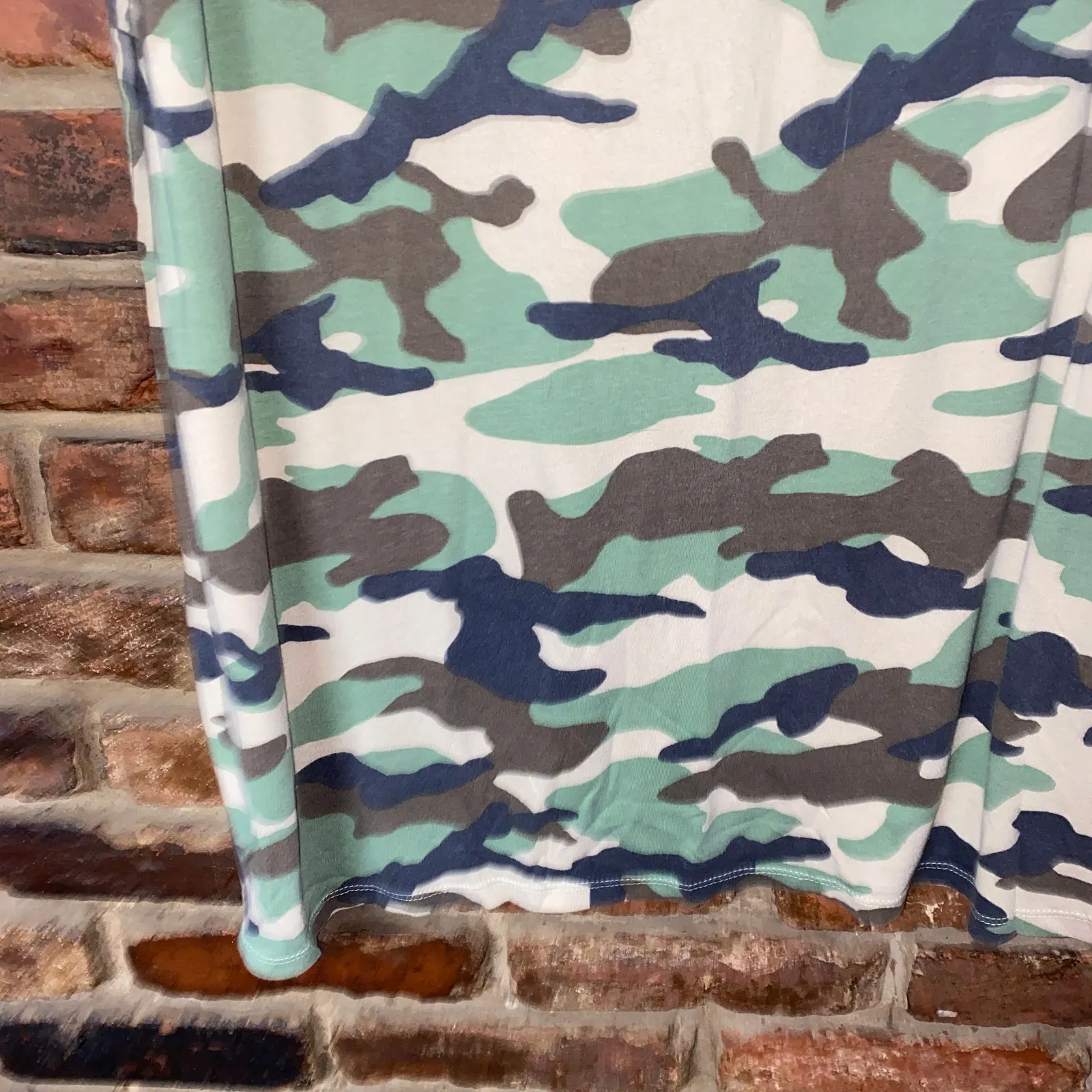 Divided H&M Green Beige Camo Camouflage Short Sleeve T-Shirt Dress Size 10 - Image 4