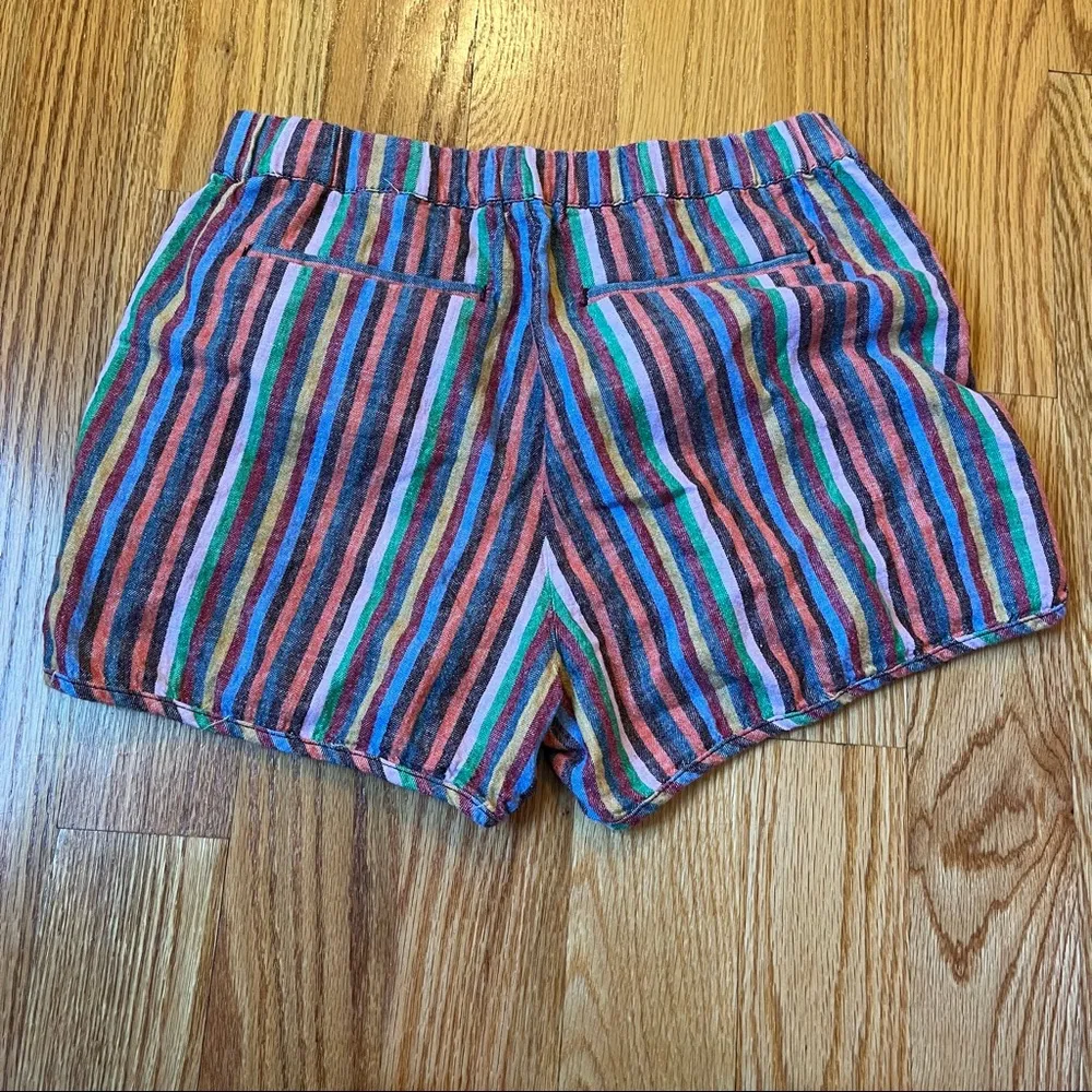 Madewell pull on shorts in rainbow stripe size small - Image 3