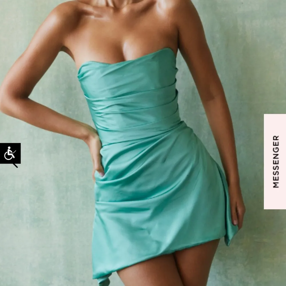 House of CB Jasmine JADE DRAPED STRAPLESS CORSET DRESS aqua teal NWOT size M - Image 11