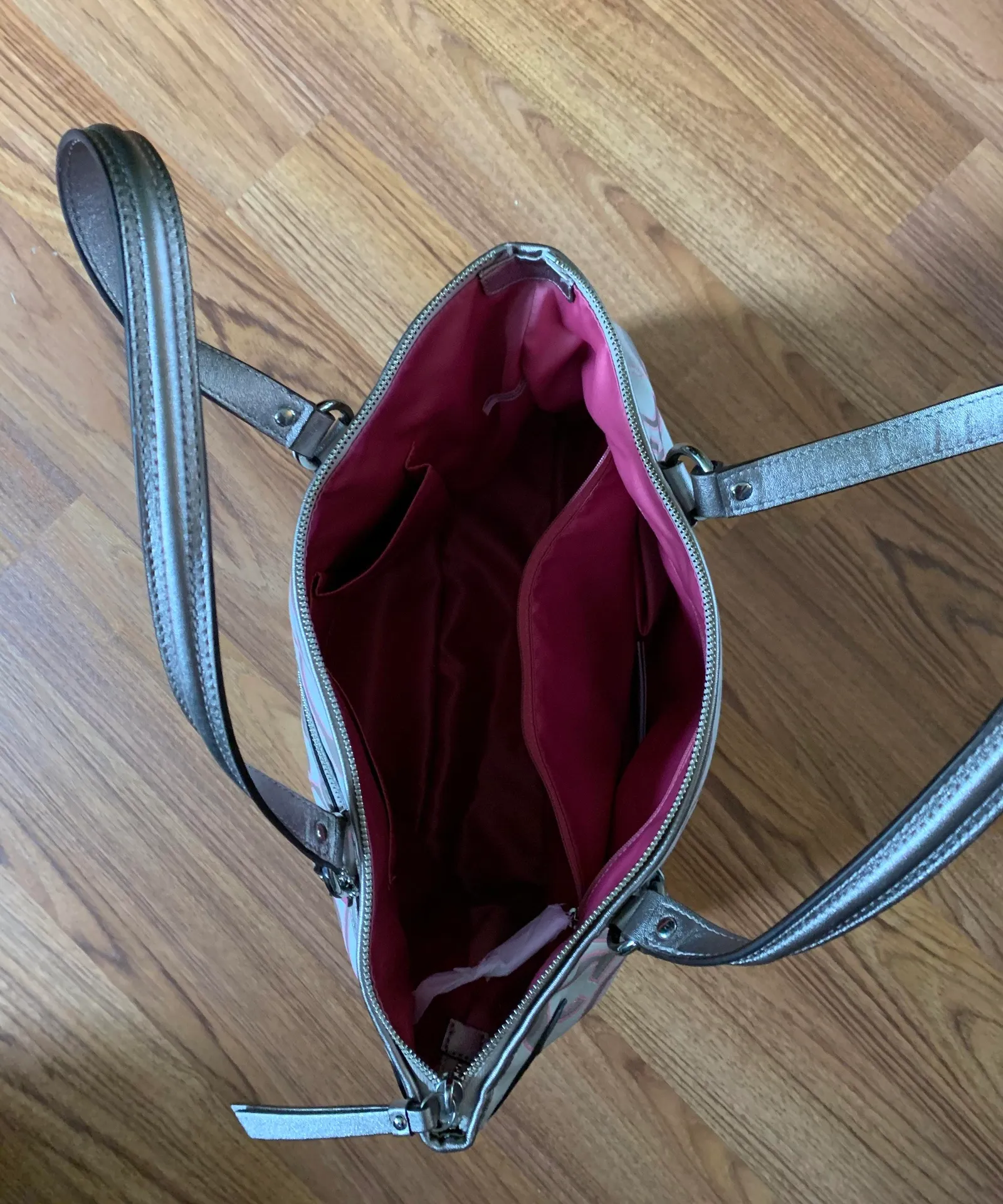 Beige & Pink Cloth Purse - Image 4