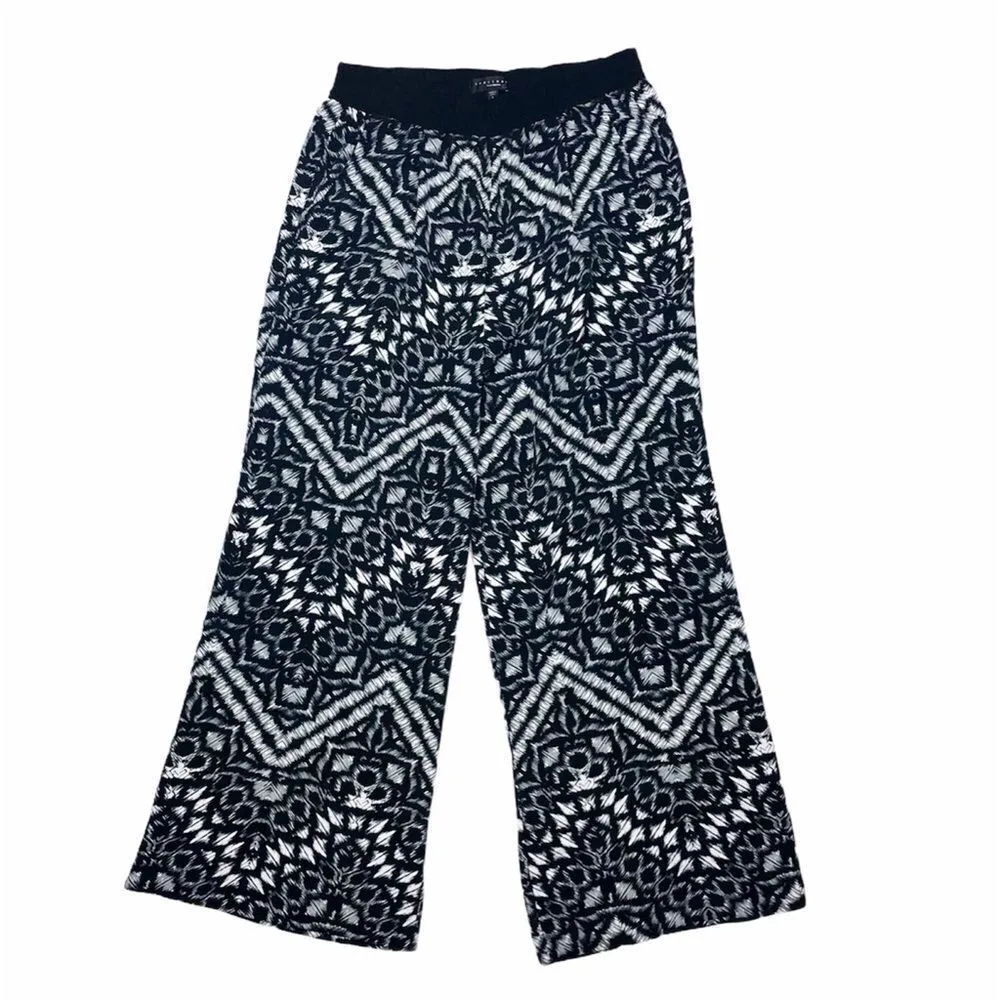 Sanctuary Black White Chevron Print Wide Leg Palazzo Pants Size Large - Image 3