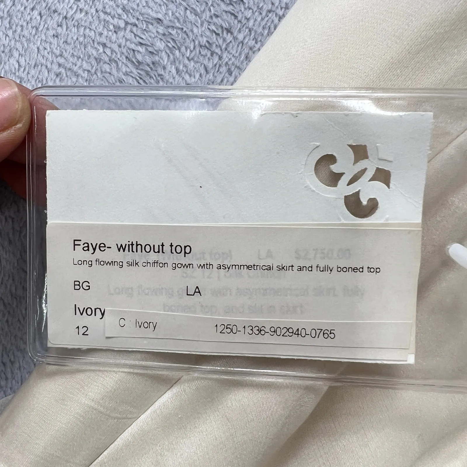 Leanne Marshall Faye Silk Chiffon Gown Ivory Size 12 NWT Bridal Wedding Dress - Image 7