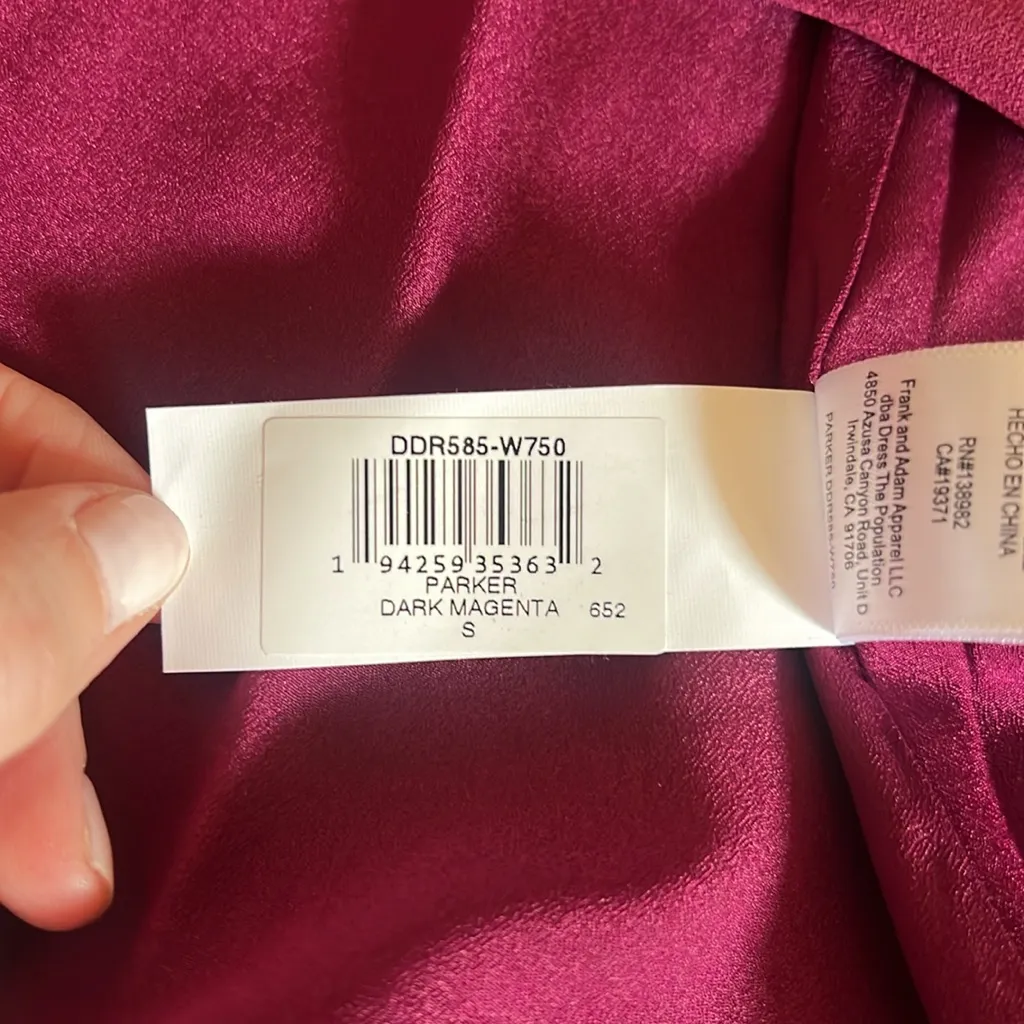 Dress The Population Parker Gown Fit & Flare Dark Magenta‎ S NWT - Image 9