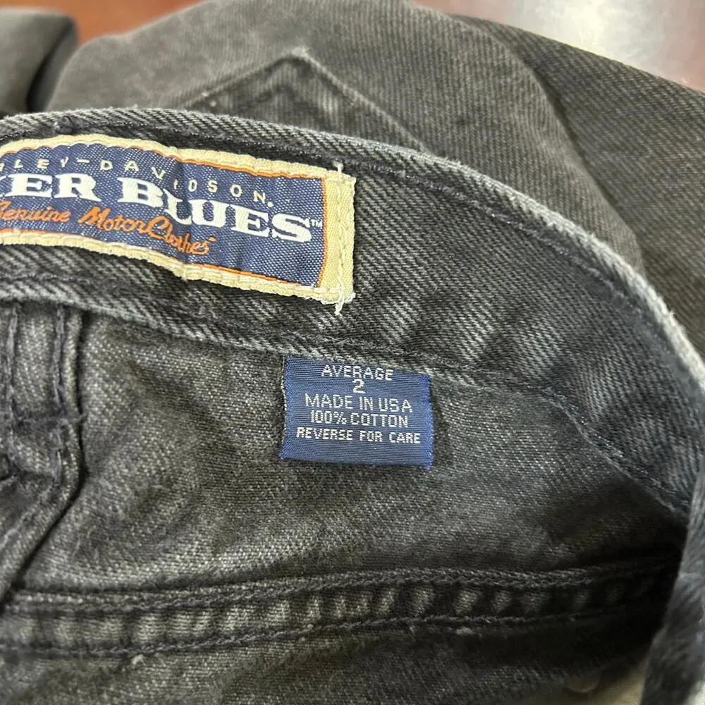 Harley Davidson‎ Jeans Womens 2 Black Biker Blues High Rise Straight Boyfriend - Image 4