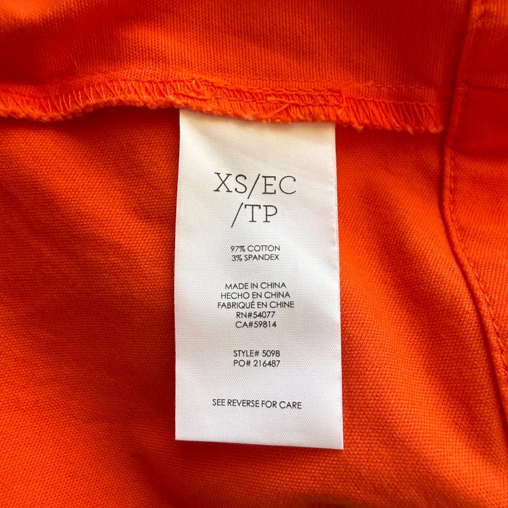 Cabi XS tiger lily orange long sleeve collared button down short swing jacket - Image 8