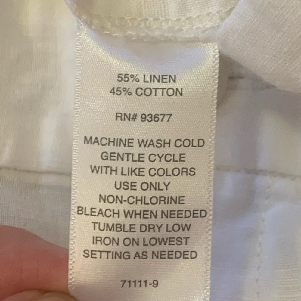 Liz Claiborne Pants XL White Linen cotton blend pockets Beach Coastal Casual - Image 3