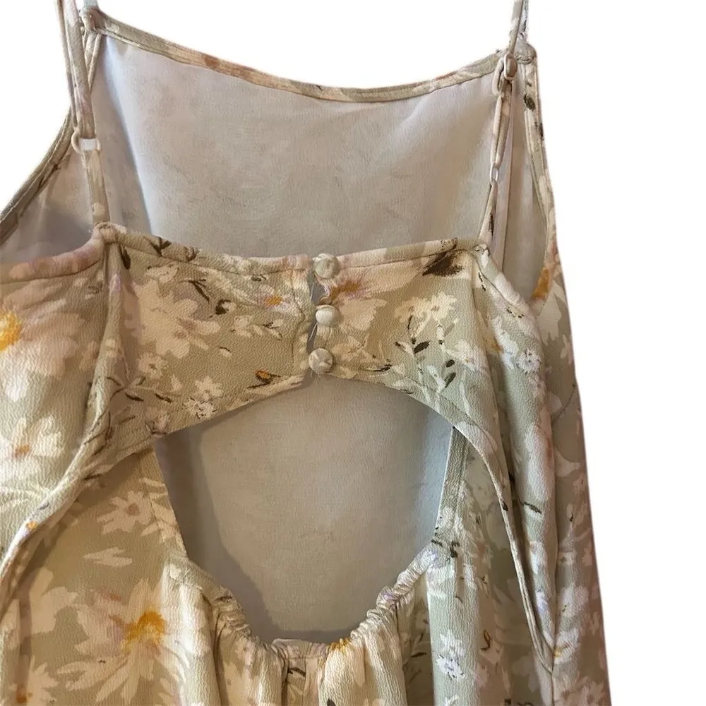 American Eagle Women's Floral Midi Slip Dress Green Size S Casual - Image 8