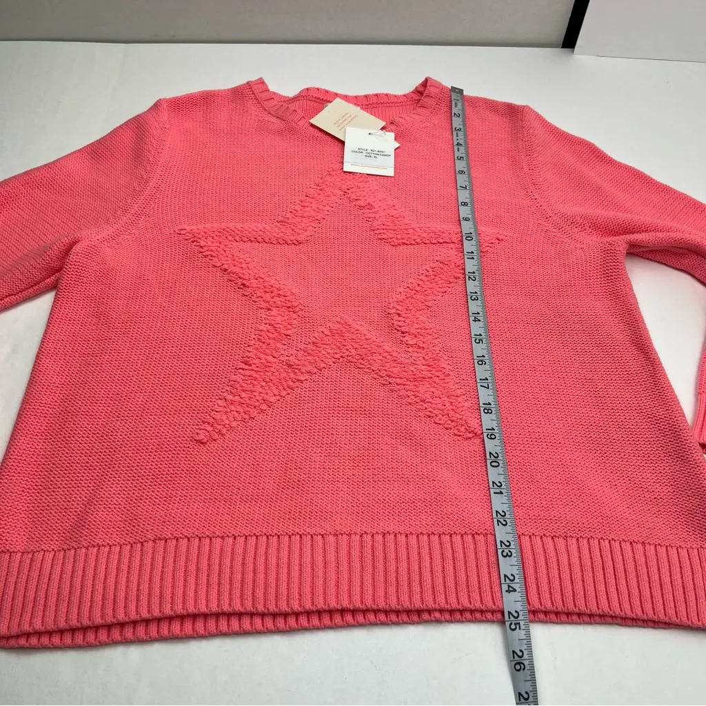 Lisa Todd Stellar Star Sweater Long Sleeve Cotton Candy Pink Womens‎ Size XL NEW - Image 8