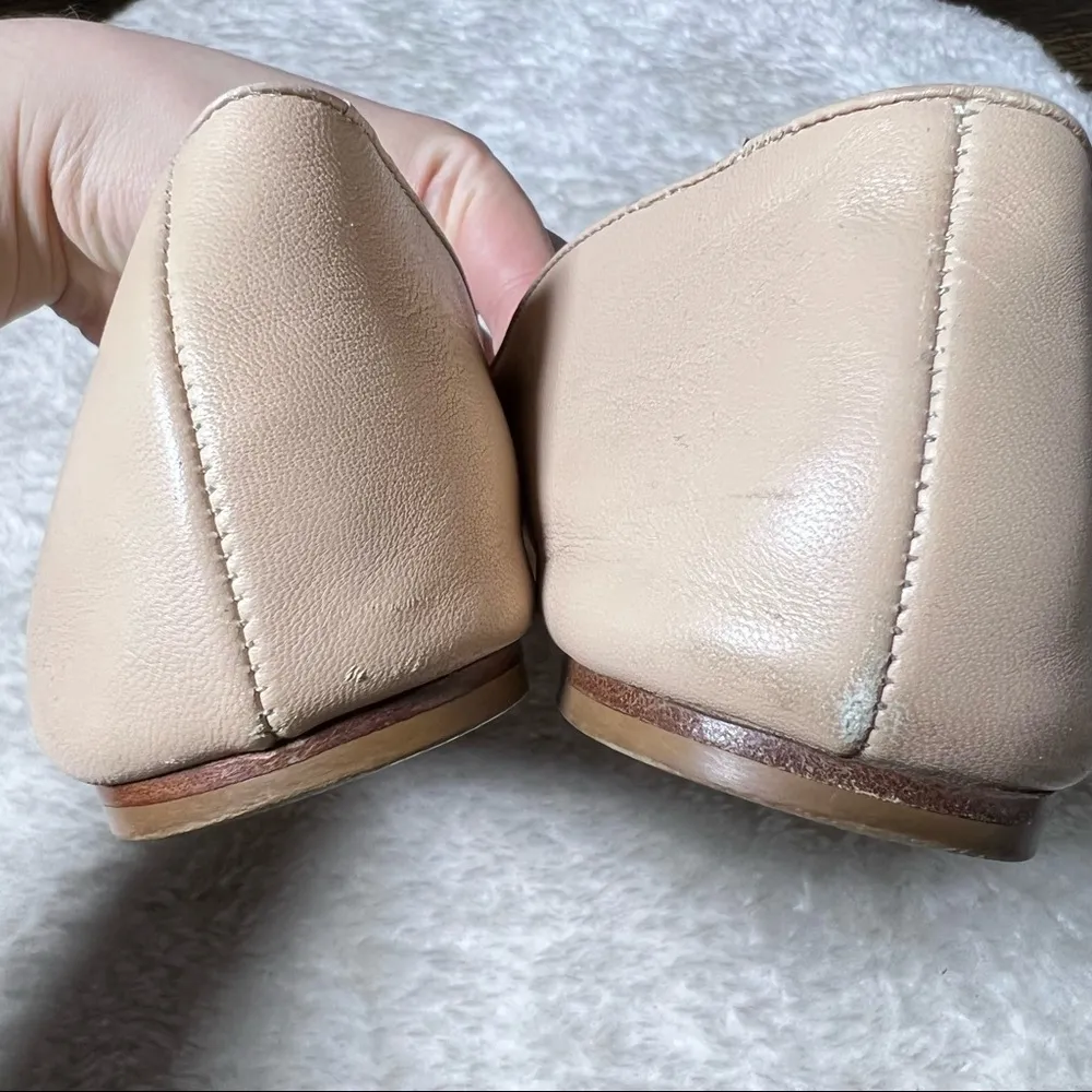 J Crew Darby Leather and Gold Studded Cap Toe Flats - Image 13