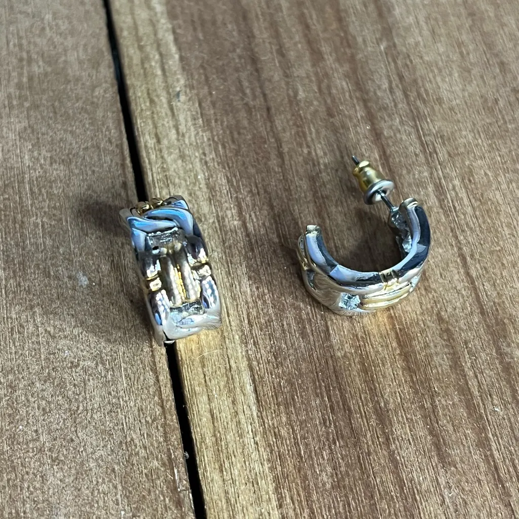NWOT Premier Designs “Profile” Gold and Silver Hoops - Image 3