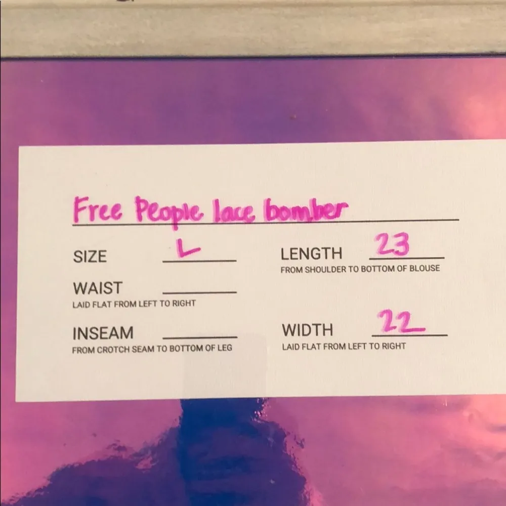 Free People EUC lace zip up bomber - Image 3