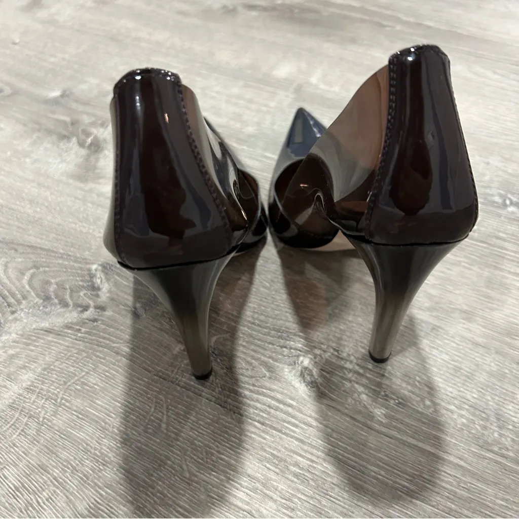 Good American Black Pointed Toe Pumps High Heels Stiletto PVC Women Size 9 - Image 5