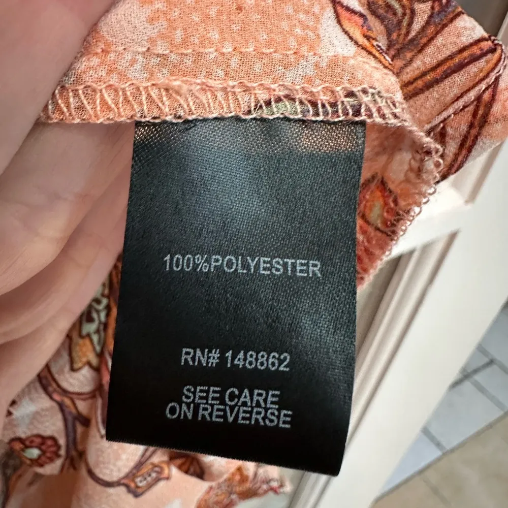 Torrid V Neck Lexie Babydoll High Low Tunic Top Chiffon Floral Pink Size 00 M - Image 11