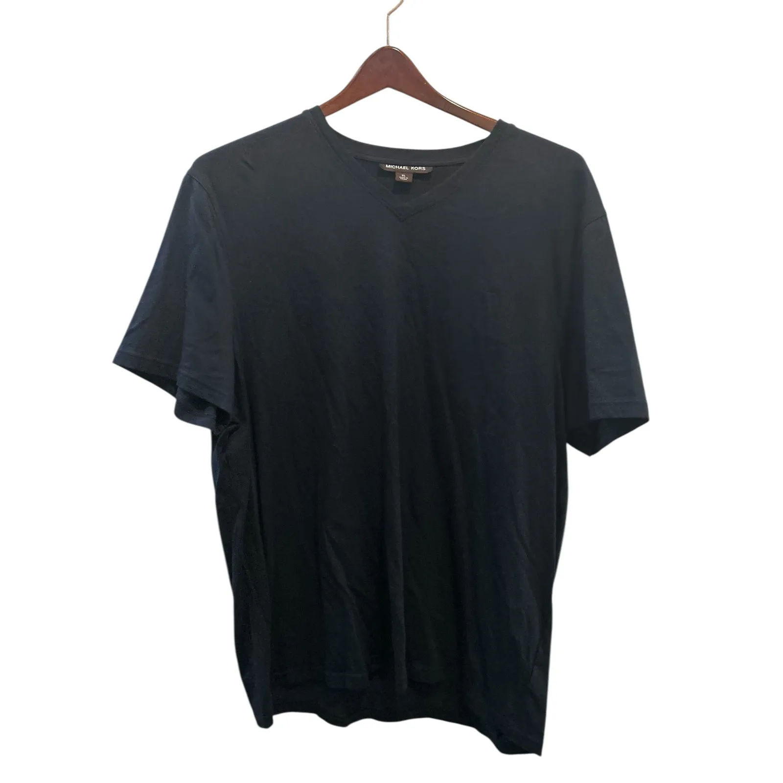 Michael Kors Black V Neck Short Sleeve T Shirt Top Women's Size XL‎ - Image 2