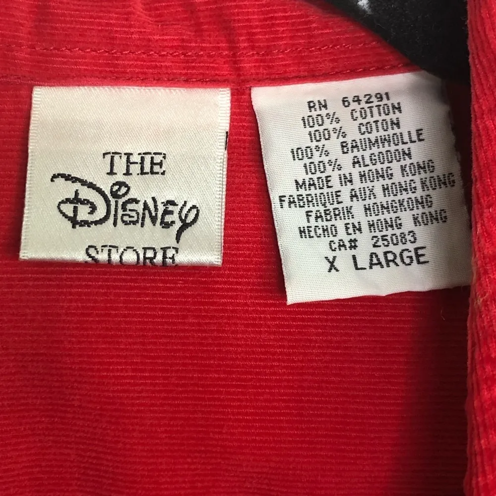 DISNEY store corduroy Pooh bear red button down shirt - Image 4