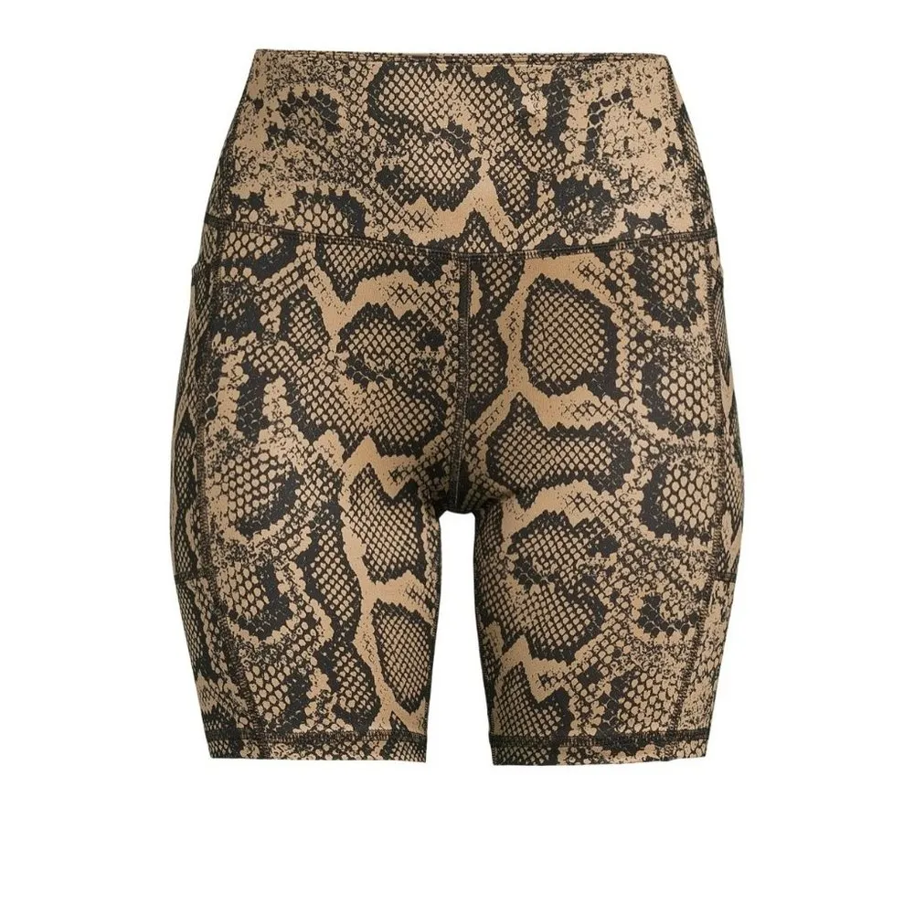 NWT Athletic Works Ladies 7" Inseam Snake Skin Print Bike Workout Shorts Size XS - Image 4
