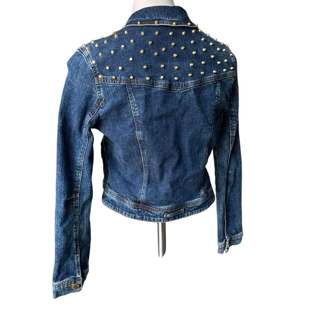 Romeo & Juliet Studded Cropped Denim Jacket, Sz M - Image 8