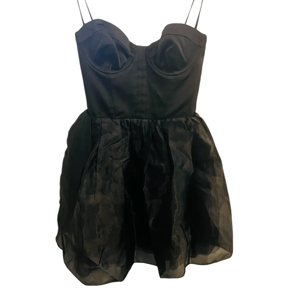 OH POLLY FLORIANE Tulle Skirt Corset Mini Dress in Black Size 0 NWT - Image 2