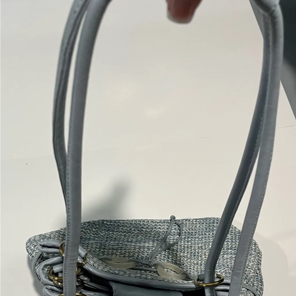 Studio Works Blue Textured Shoulder Bag with Elegant Design - Image 5