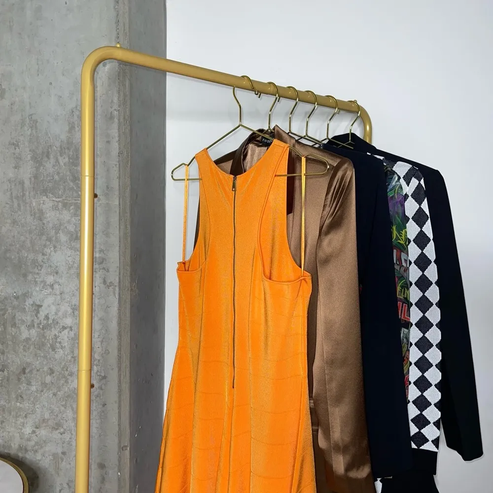 New Ted Baker Orange Salny Stretch Knit Fit + Flare Sleeveless Mini Dress - Image 9