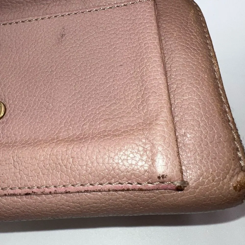 Chloe Full Inclusion Beige/Blush Zip Around Long Wallet - Image 8