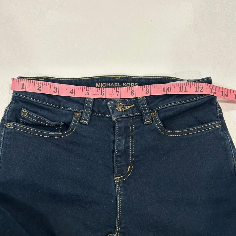 Michael Kors Dark Wash Skinny Jeans Women’s Size 4 Mid Rise Stretch Denim - Image 7