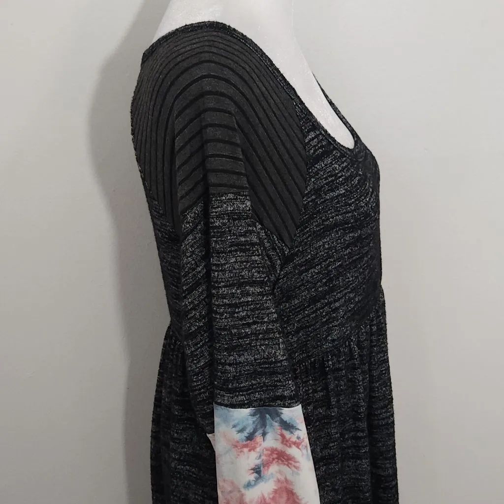 Egs California Black and Pink Mini Dress Size Small Boho Patchwork Dress - Image 5