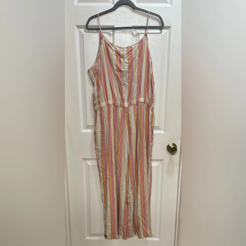 Matilda Jane Take A Chance Romper Sleeveless Pink Orange Stripe Size XL NWT - Image 3