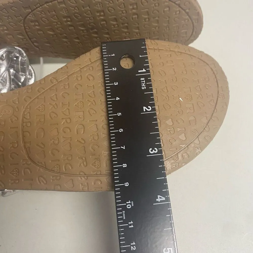 ROCK & CANDY by Zigi Jera Braided Silver Slip On Sandals Size 8 New With Defects - Image 2