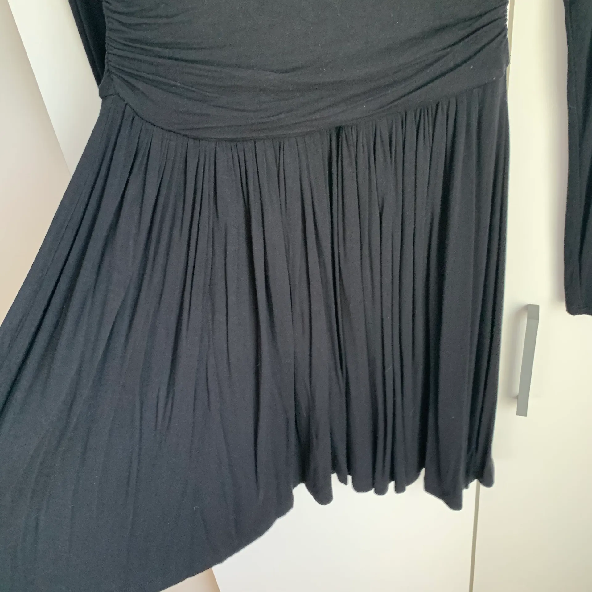 Black Long Sleeve Knit Fit & Flare Dress - Image 4