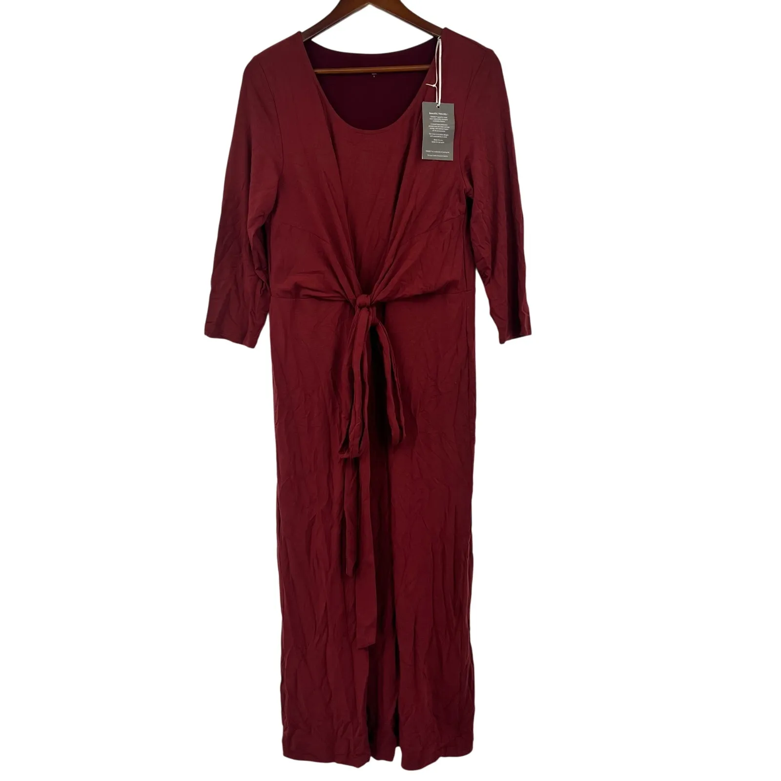 NEW Garnet Hill Ballet Wrap Knit Midi Dress classic fit ballet wrap size large - Image 2