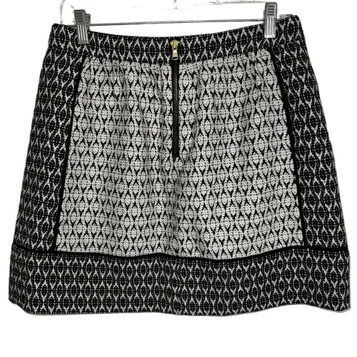J. CREW Black & White Textured Block Print‎ Mini Skirt With Pockets EUC Size 8 - Image 6