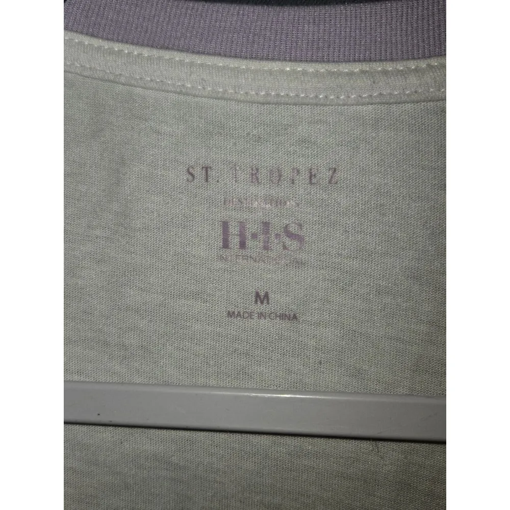 St. Tropez Destinations H.I.S. International Purple‎ T-Shirt Size M - Image 3