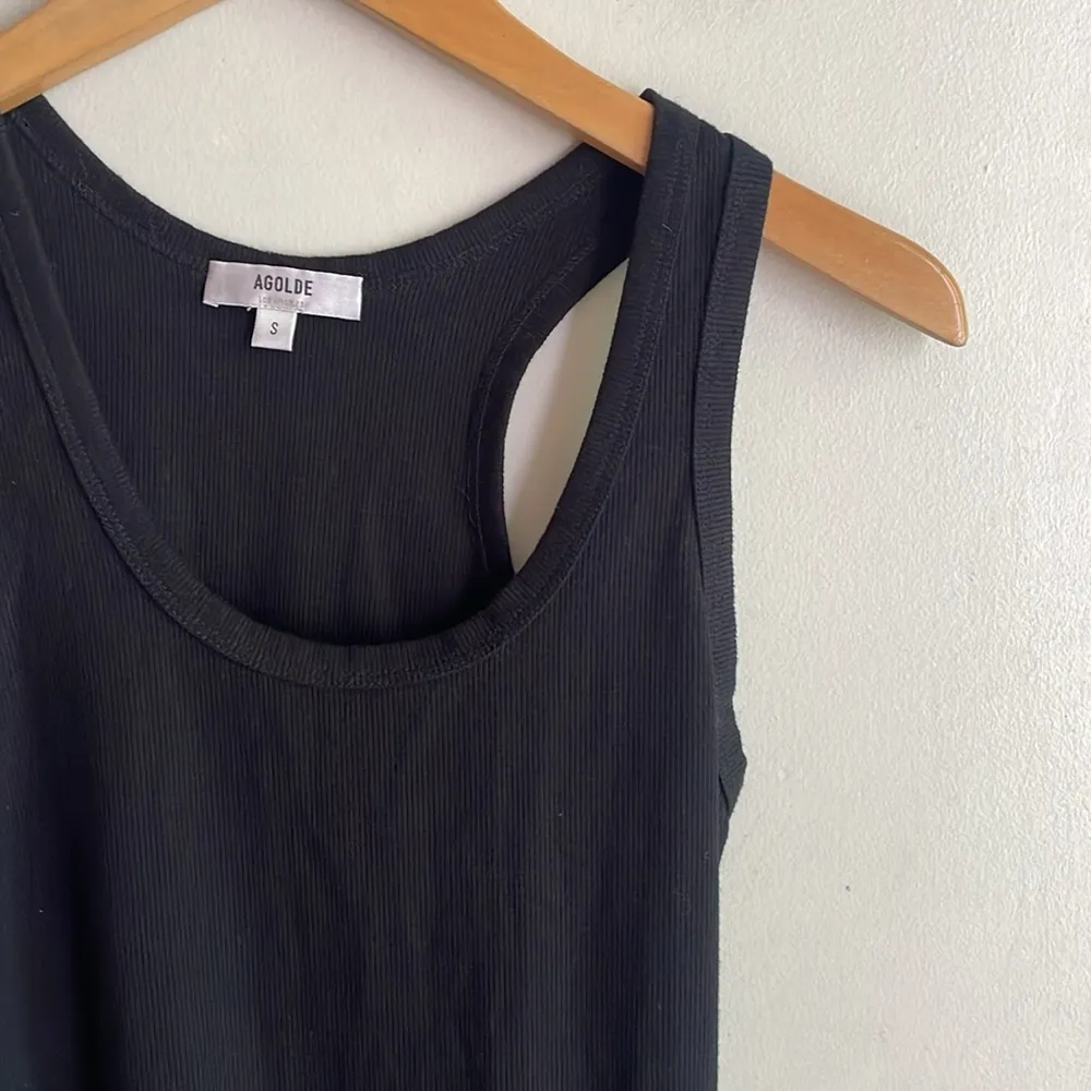 Agolde Ribbed Tank Bodysuit Black - Image 7