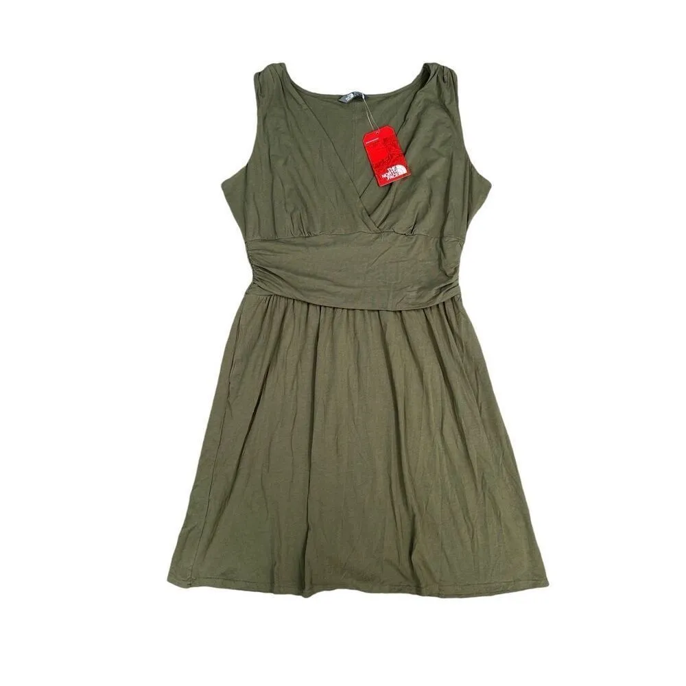 NWT The North Face Heartwood Dress V-Neck Sleeveless Faux Wrap Green XL Gorpcore - Image 3