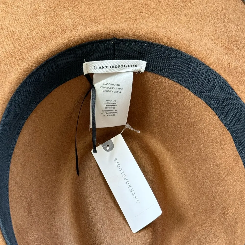 NEW Anthropologie Faux Suede Rancher Hat Honey Brown Cowgirl Western Wide Brim - Image 5