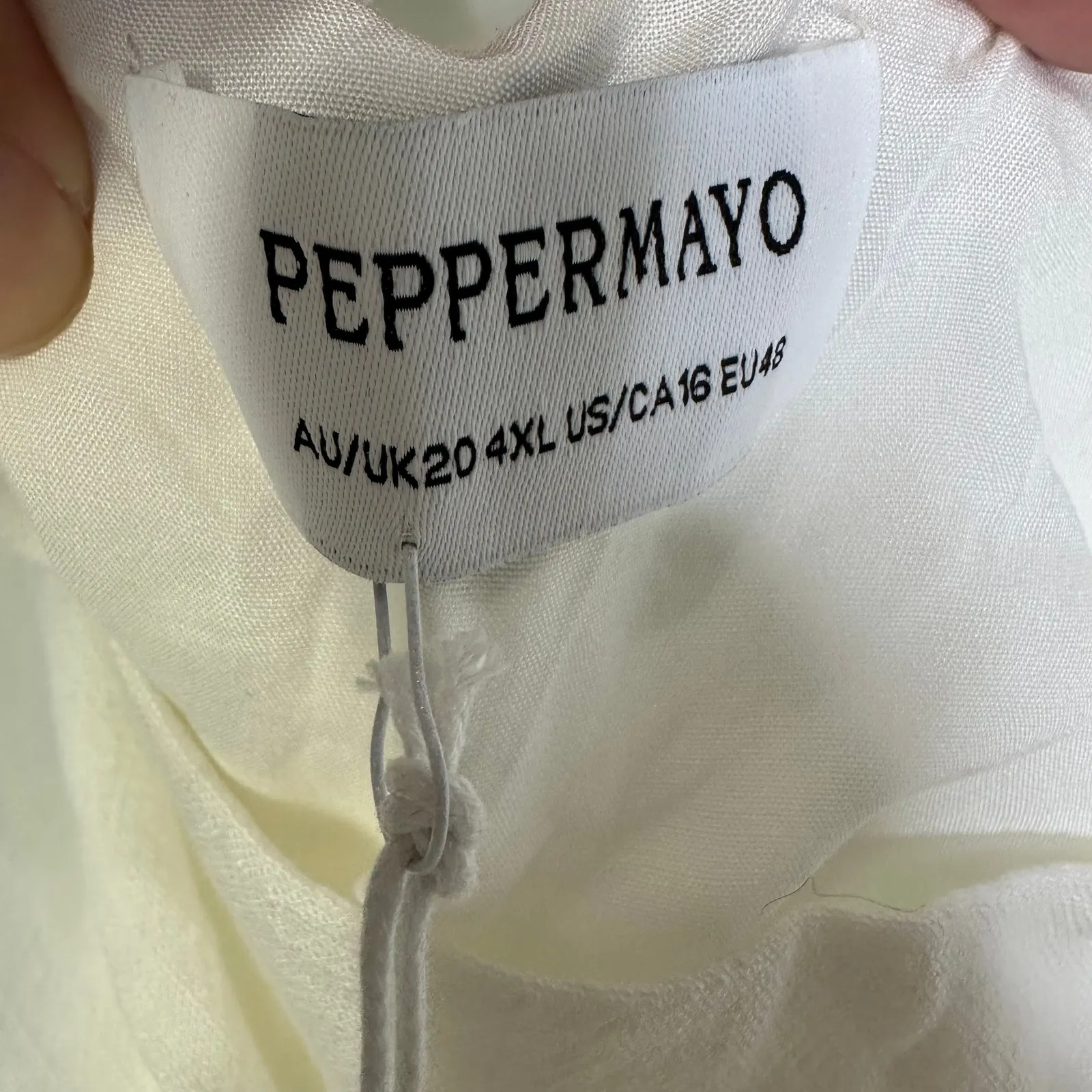 NEW Peppermayo Marissa Linen One Shoulder Top White Women’s US 16 - Image 4