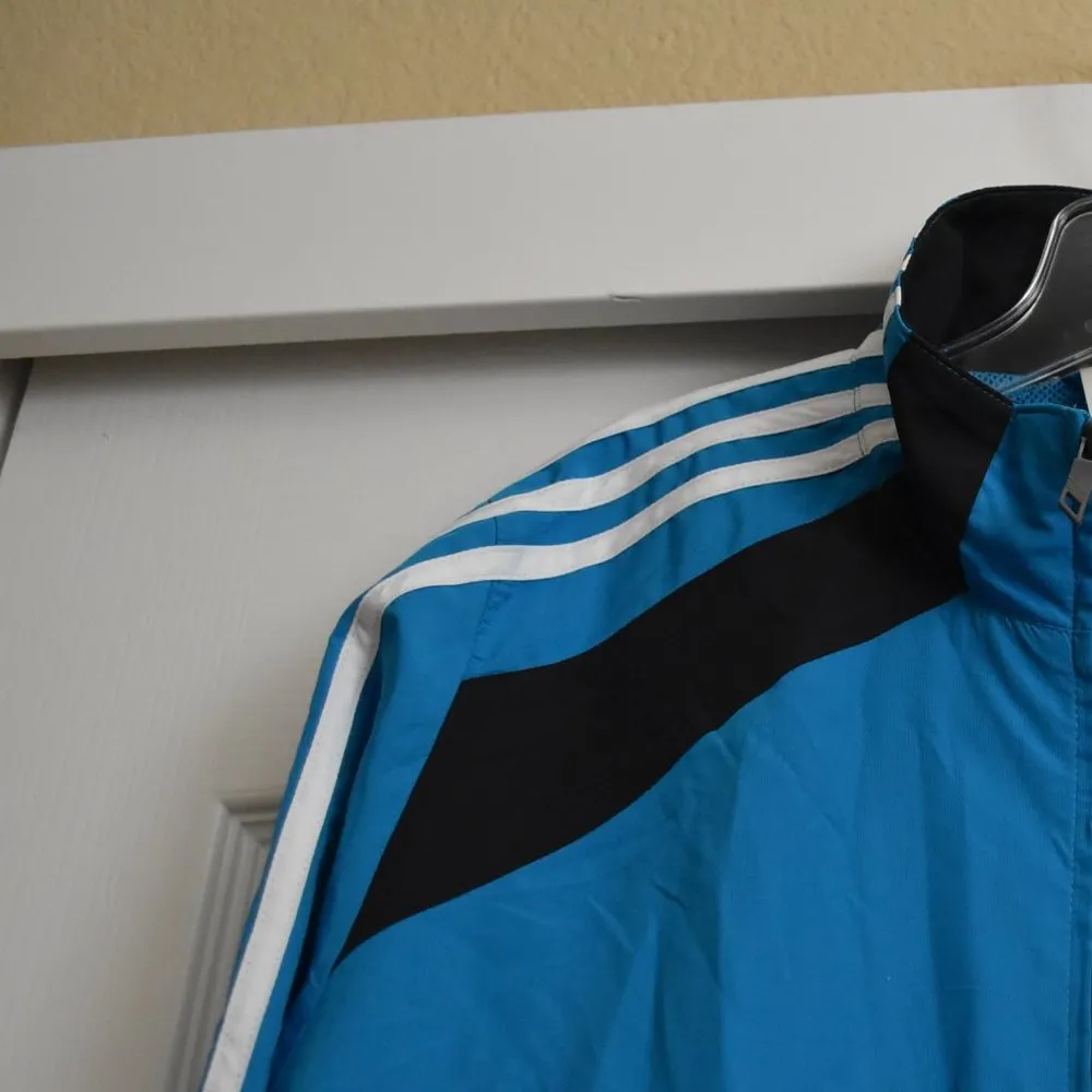 VINTAGE 2006 ADIDAS TRACK JACKET WOMEN'S LARGE,THREE STRIPE TURQUOISE - Image 3