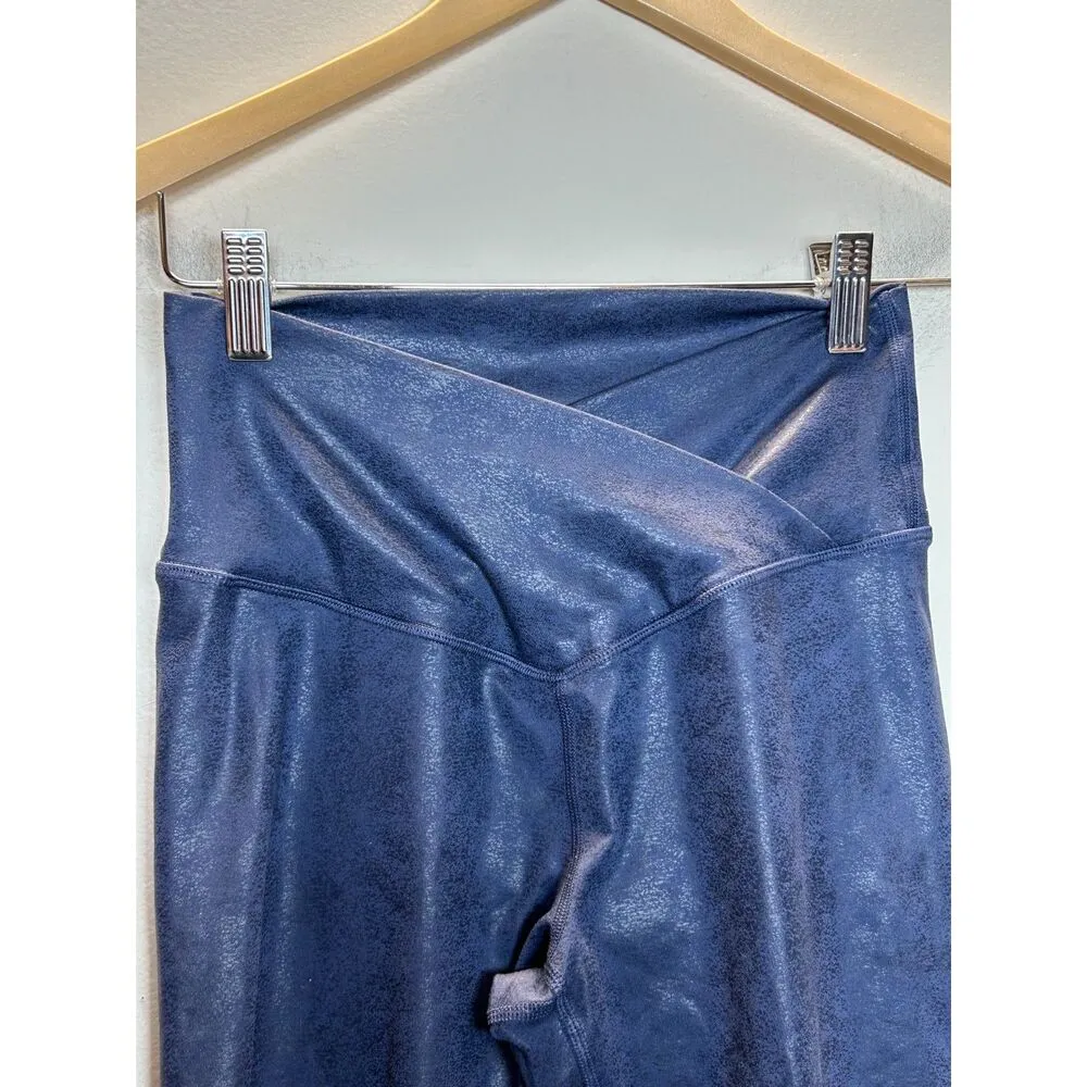 Aerie Offline By  Women's Size M Metallic Blue Travel Athletic Leggings EUC - Image 4