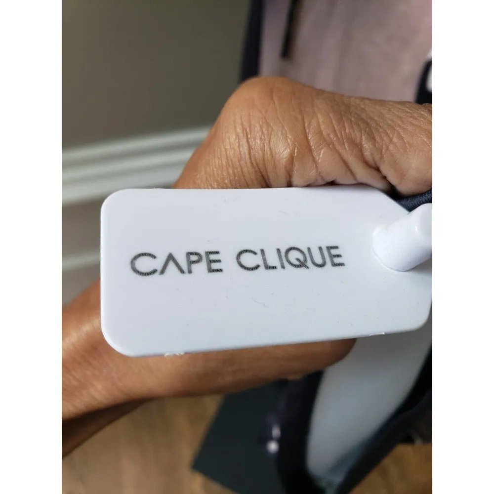 Cape Clique Women Black & Beige Polyester Strappy Long Maxi Raindrop Dress 12 - Image 9