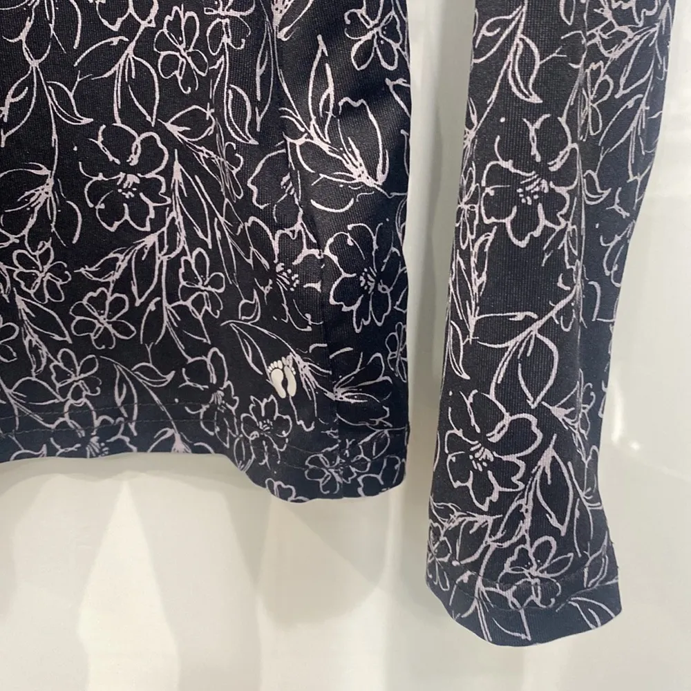 Hang Ten Women's Black and White  Floral Print Long Sleeve Fishing Shirt Sz M - Image 3