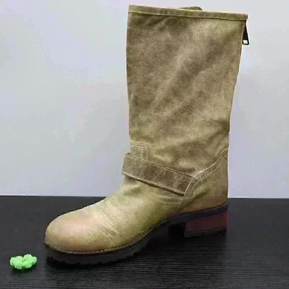 Steven Madden Buckette Brown/Gray Distressed Boots - Image 4