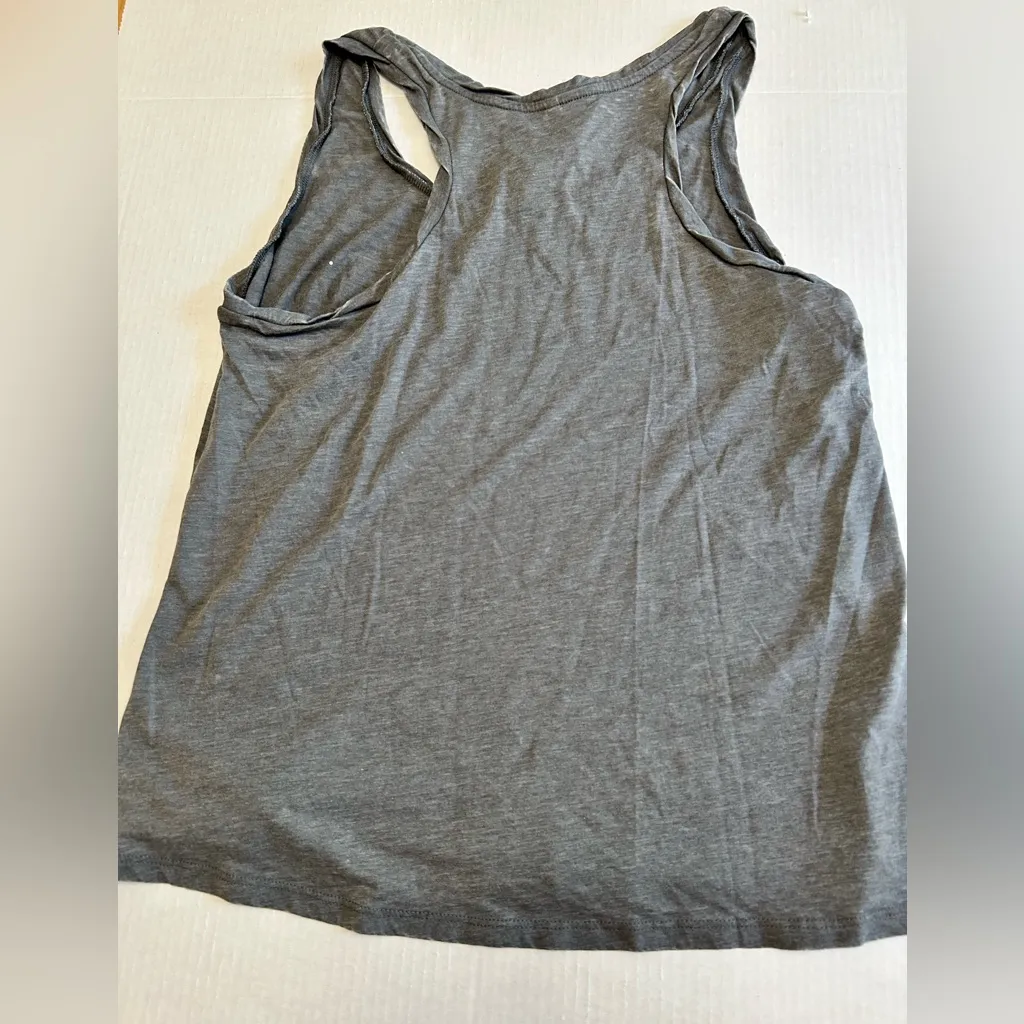 NWT U.S. Apparel Eagle Up Racerback Distressed Tank Top (Size Large) Gray - Image 4