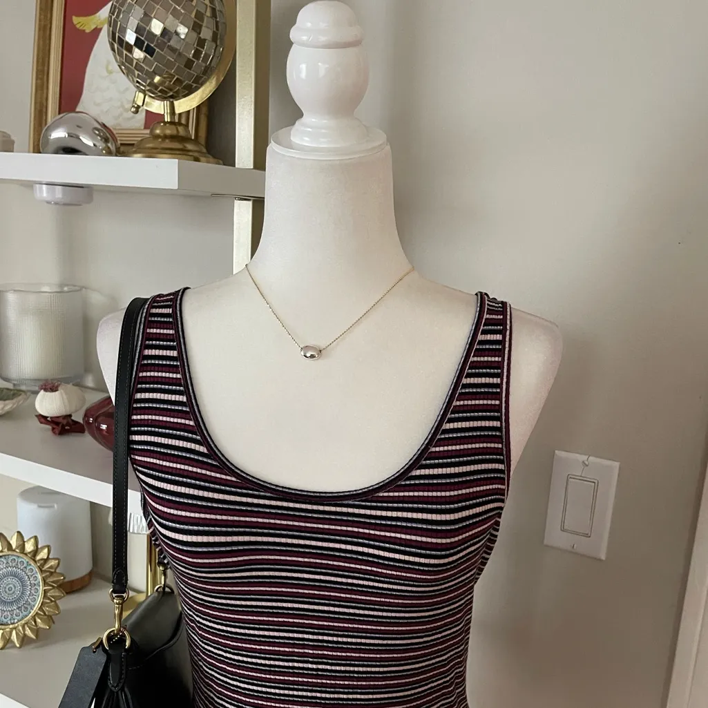 Striped Sleeveless Bodysuit Size XXL Purple - Image 3