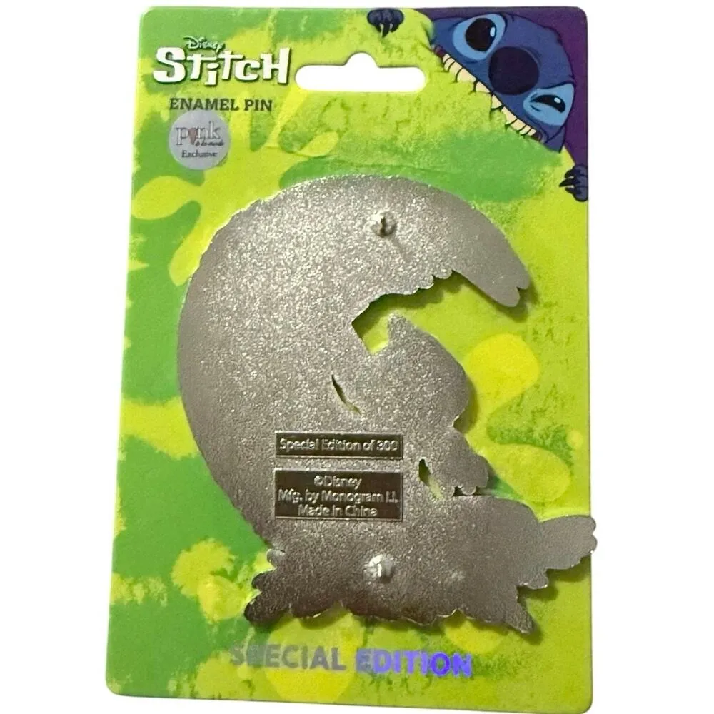 NEW Disney LE 300 Pin Palm Pink A La Mode Jumbo Lilo Stitch Surfing Surf Wave - Image 2