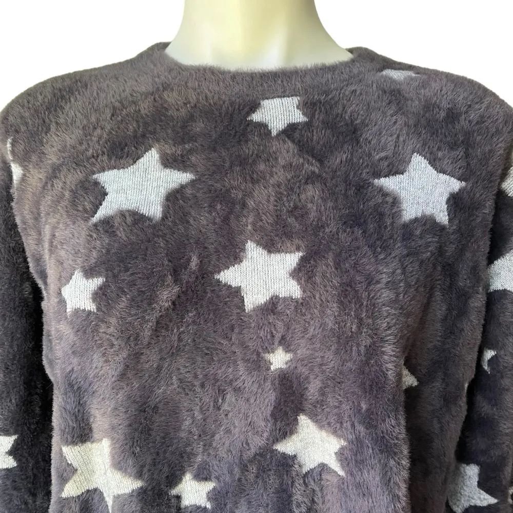 Simply Southern Fuzzy Star Sweater, Sz M - Image 9