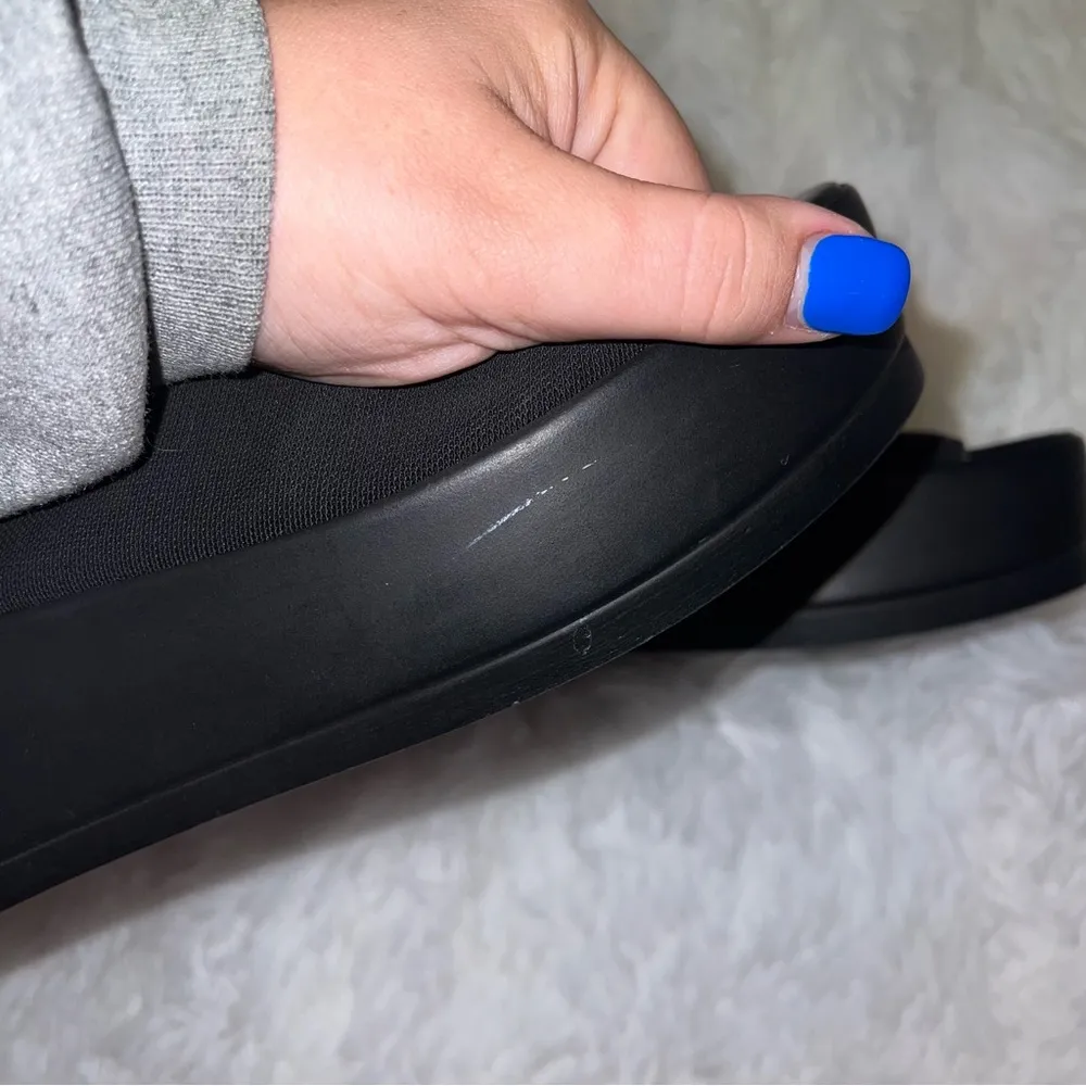 Vintage Y2K Steve Madden Platform Sandals All Black size 9 Made in Italy Chunky - Image 7