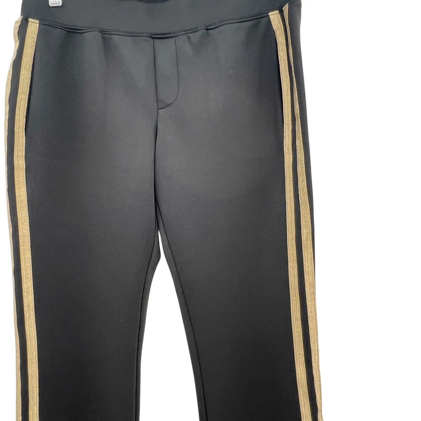 Pam‎ & Gela Track Pants Metallic Side Stripe Tuxedo Black Gold Size Small - Image 3